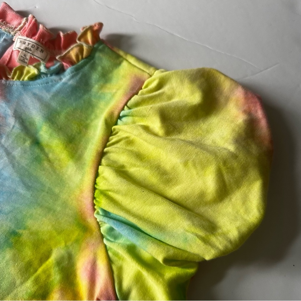 Hayden Girls Tie Dye Puff Sleeve Dress - Picture 5 of 6